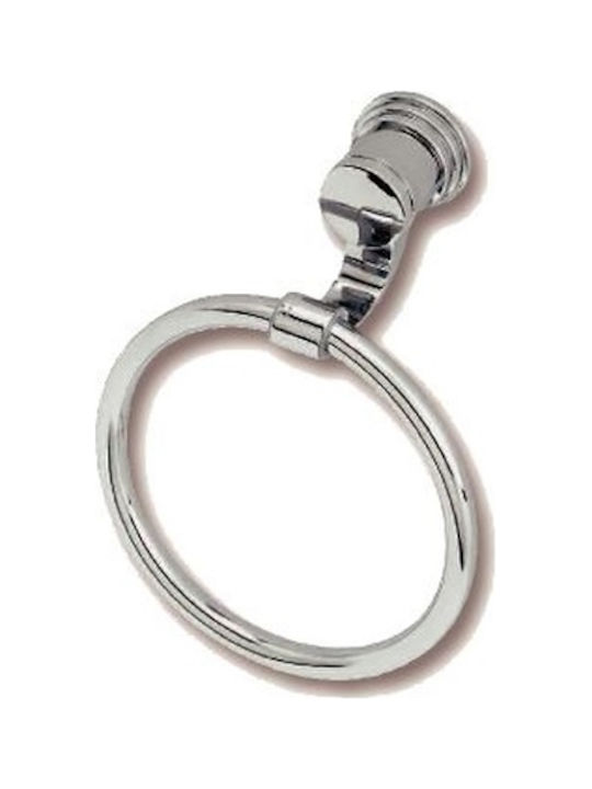 Import Hellas Single Wall-Mounted Bathroom Ring Silver