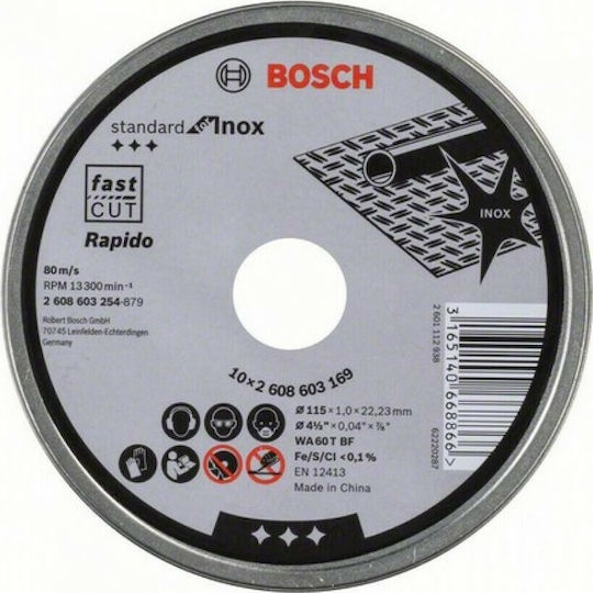 Bosch Standard Cutting Disc Metal Hole Diameter 125mm with 60 Teeth 10pcs