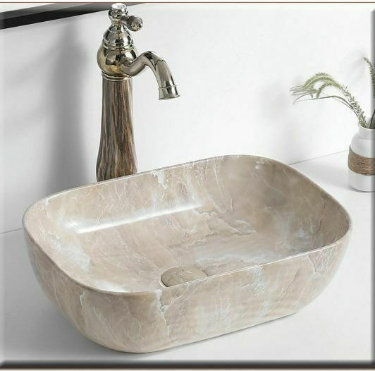 Gloria Elegan-1 Επικαθήμενος Νιπτήρας Πορσελάνης 46.5x33x13.5cm Gloria Elegan-1 Επικαθήμενος Νιπτήρας Πορσελάνης 46.5x33x13.5cm