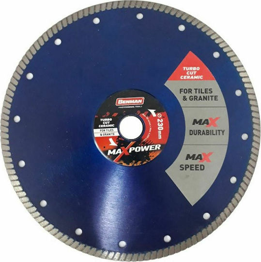 Benman Diamanttrennscheibe für Granitfliesen Maxpower 230mm Schneidscheibe Baumaterialien 230mm