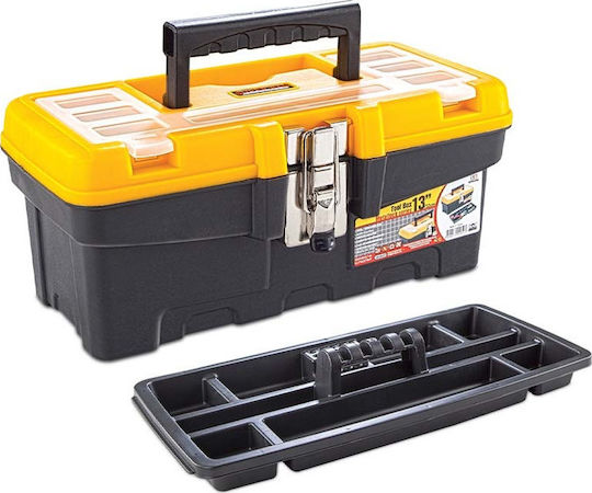 Asrin Hand Toolbox Plastic with Tray Organiser W32xD15.8xH13.7cm