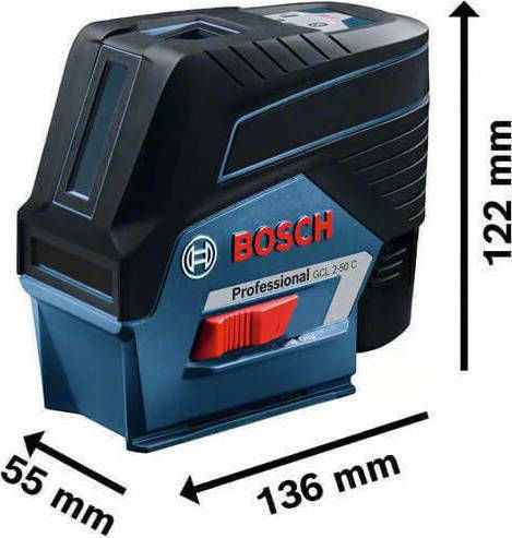 Bosch Αυτορυθμιζόμενο Γραμμικό Αλφάδι Laser Κόκκινης Δέσμης 12V με Εύρος Εργασίας 20m