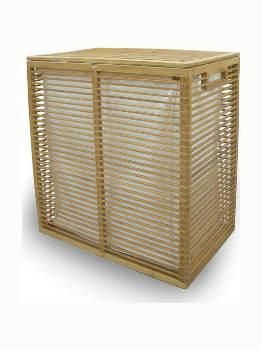 Dimitracas Rainbow Laundry Basket Bamboo with Cap 53.3x33x61cm Beige