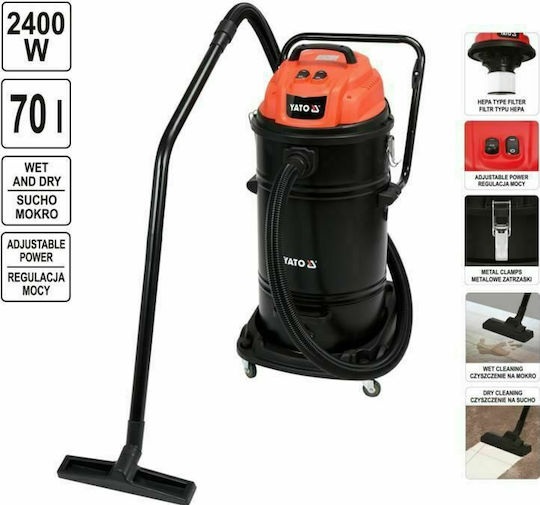 Yato Aspirator Lichide / Solide 2400W Recipient 70lt