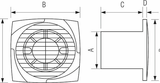 Elmark AF- Ø100VH Wall-mounted Ventilator 100mm White