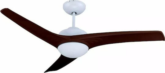 V-TAC Deckenventilator 132cm Mit Leuchte Braun / Weiß