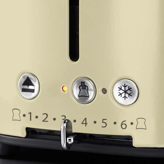 Russell Hobbs Retro Toaster 2 Slots 1200W Beige