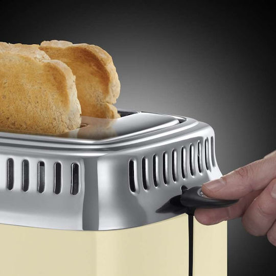 Russell Hobbs Retro Toaster 2 Slots 1200W Beige