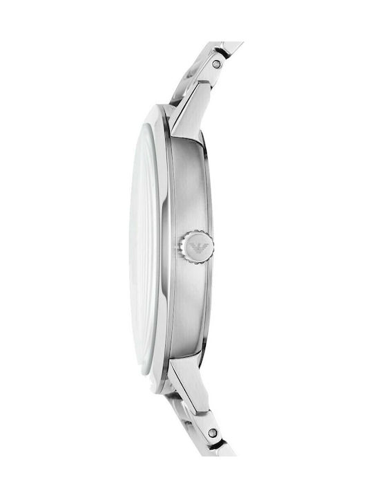 Emporio Armani Ruggero Men's Watch 43mm Battery with Silver Metal Bracelet