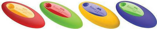 Faber-Castell Eraser for Pencil and Pen Oval with Plastic Handle (Μiscellaneous colours) 1pcs