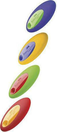 Faber-Castell Eraser for Pencil and Pen Oval with Plastic Handle (Μiscellaneous colours) 1pcs