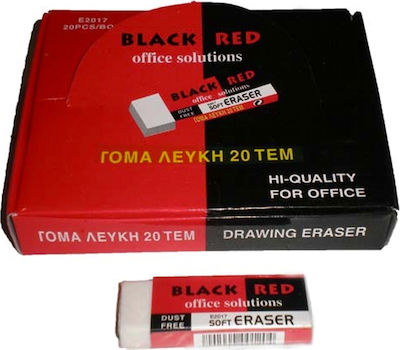 Black Red Eraser for Pencil and Pen 1pcs White