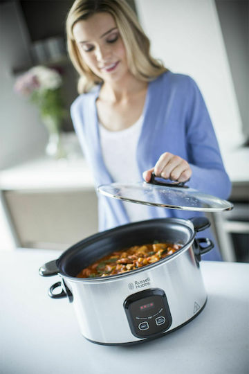 Russell Hobbs Maxicook Бавно Готвещ Уред 200W с Капацитет 6л Сребрист