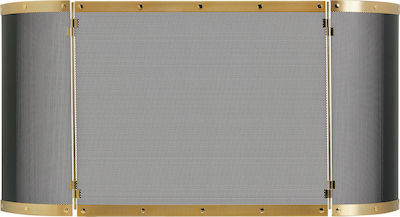 Zogometal Μεταλλικό Προστατευτικό Τζακιού με 3 Φύλλα 58x24x50cm Όρο Ματ