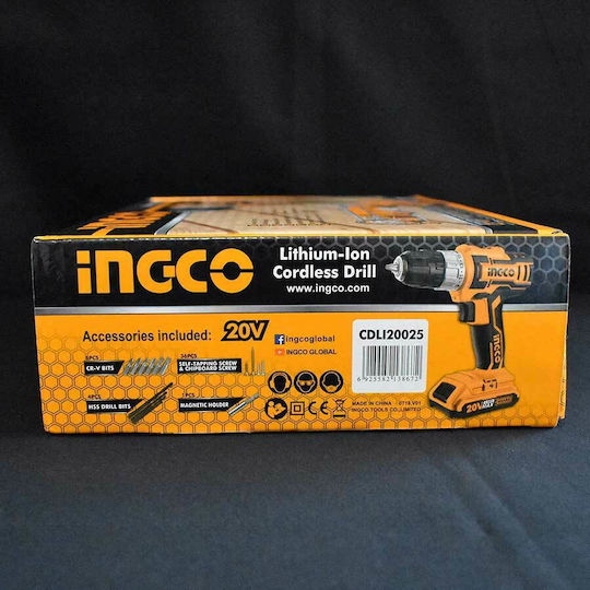 Ingco CDLI20025 Двигател За Бормашина На Батерия 20V 2x2Ah