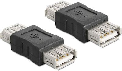 DeLock Konverter USB-A weiblich zu USB-A weiblich Schwarz 1Stück (65642)