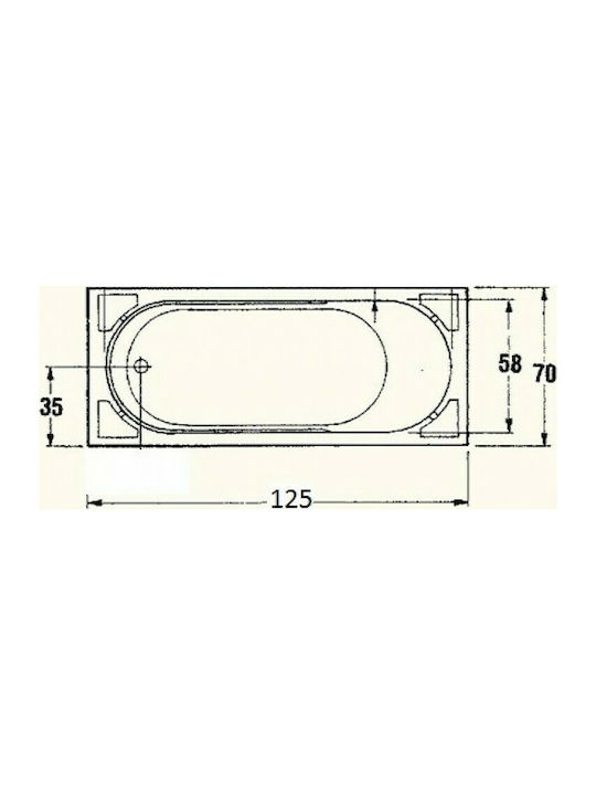 Sanitec Gloria Вана Акрил 125x70см
