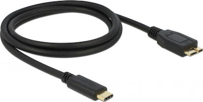 DeLock USB 3.1 Кабел USB-C мъжки - микро USB-B мъжки Черно 1м (83677)