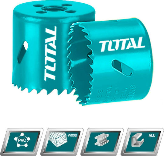 Total Hole Saw Set HSS with Diameter 64mm for Wood, Metal and Plastic