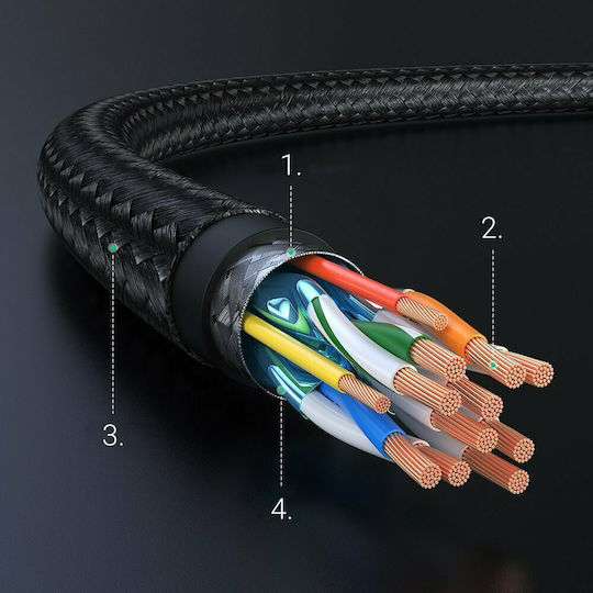 Ugreen HD119 HDMI 2.0 Premium High Speed 4K 60Hz HDR Braided Cable HDMI Male - HDMI Male 3m Black
