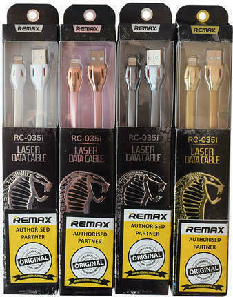 Remax Laser RC-035i Flat USB-A to Lightning Cable White 1m