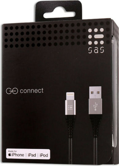SAS Durable Braided USB-A to Lightning Cable Gray 1.2m (100-16-003)