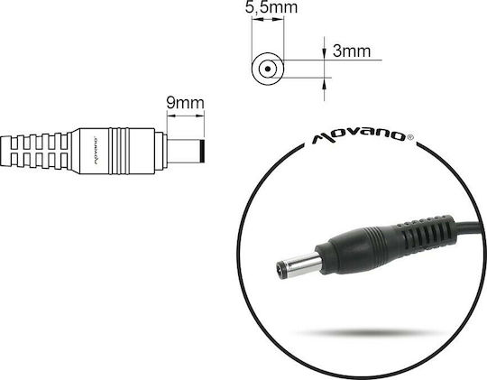 Mitsu Laptop Charger 90W 19V 4.74A for Samsung with Detachable Power Cable