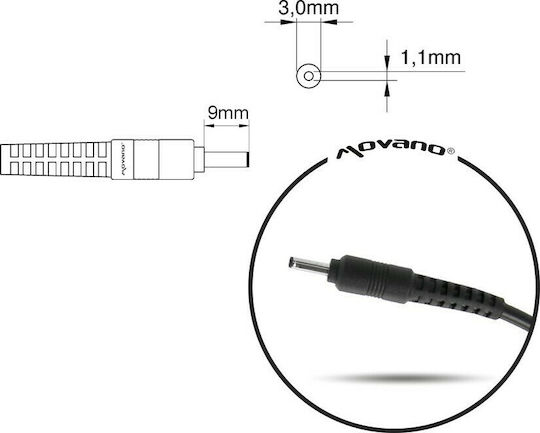 Mitsu Φορτιστής Laptop 60W 19V 3.16A για Samsung με Αποσπώμενο Καλώδιο Τροφοδοσίας