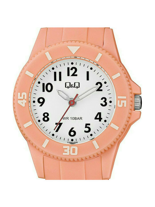 Q&Q Kids Analog Watch with Rubber/Plastic Strap Pink