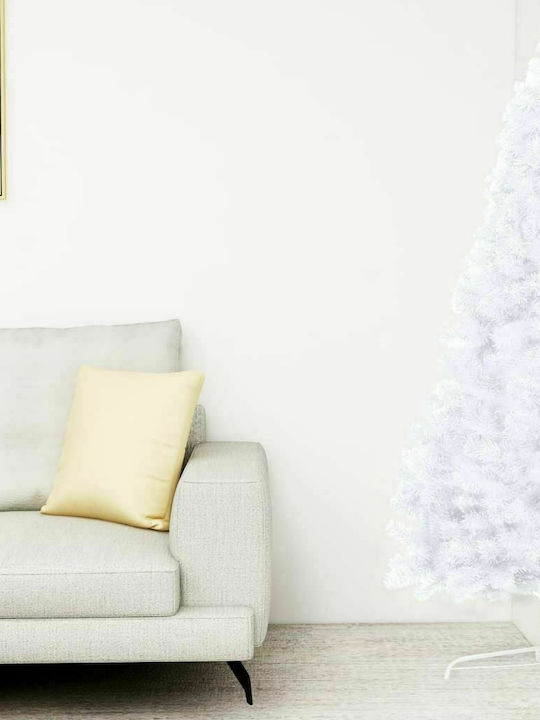 Christmas Wall White Tree with Metallic Base and LED Lighting H150cm