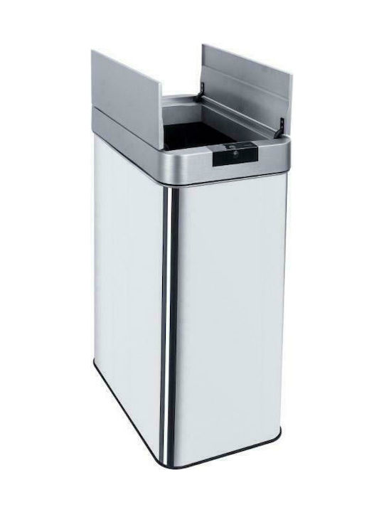 Turbotronic Stainless Steel Waste Bin with Sensor 48lt Silver