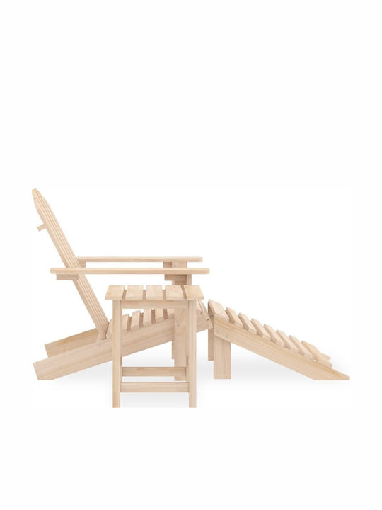 Градински И Басейнови Шезлонги Дървена Adirondack Бежов 69.5x147.5x89.5см