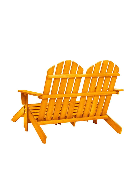 Deckchair Double Wooden Adirondack Orange 119.5x147.5x89.5cm.