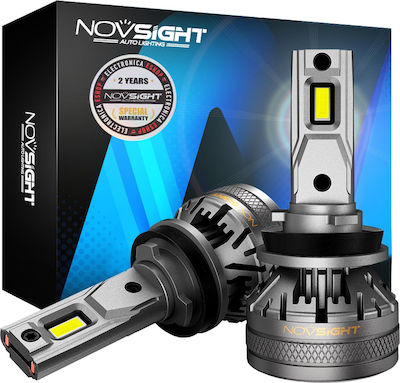 NovSight Becuri Mașini și motociclete H11 LED 6500K Alb rece 12-24V 120W 2buc