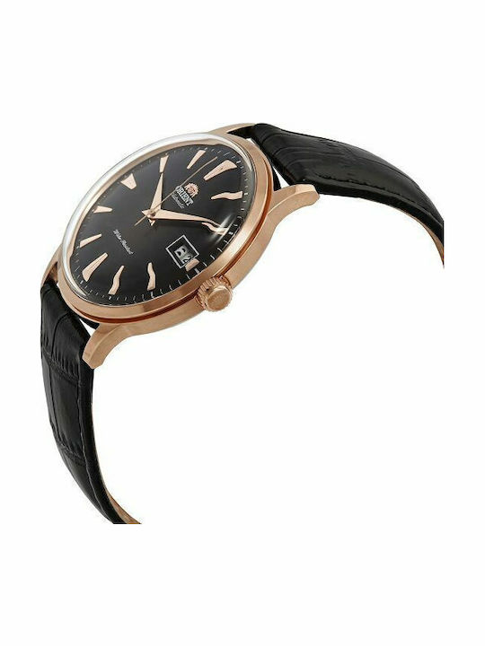 Orient Bambino Ανδρικό Ρολόι 40.5mm Αυτόματο με Μαύρο Δερμάτινο Λουράκι