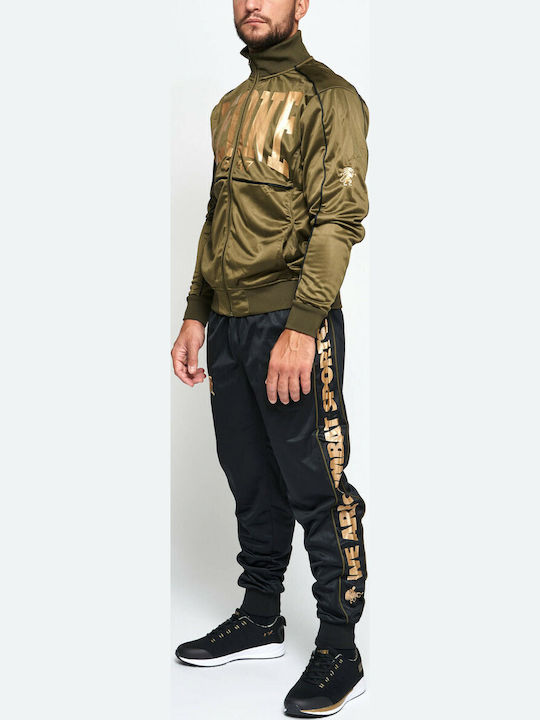 Tracksuit Glossy with Elastic Khaki / Black
