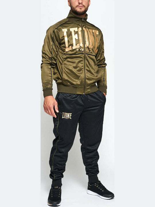 Tracksuit Glossy with Elastic Khaki / Black