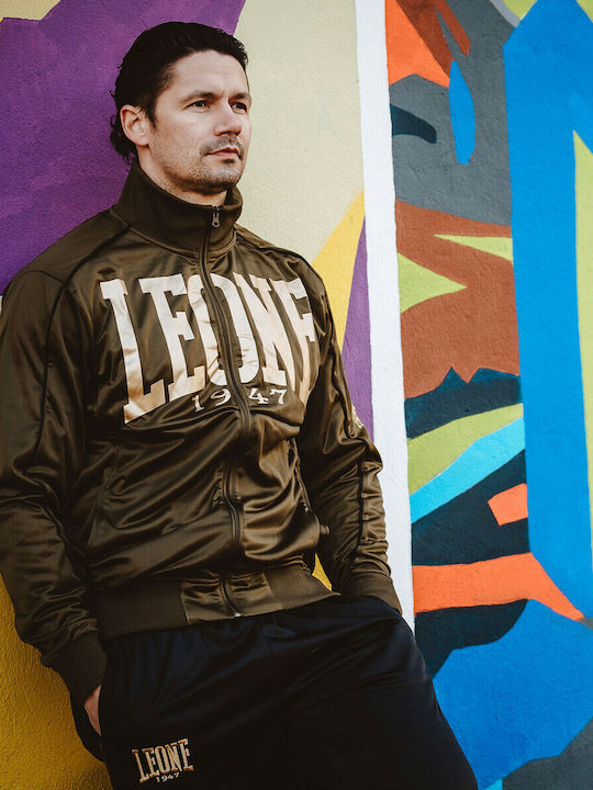 Tracksuit Glossy with Elastic Khaki / Black