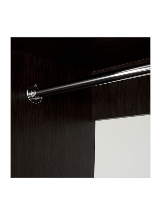 Double Door Wardrobe Sliding ADLER with Mirror Wenge 180x60x210cm