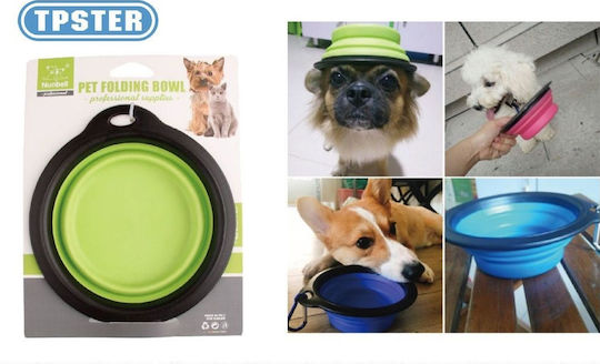 Nunbell Pet Bowl Silicone Food & Water for Dog & Cat 400ml 17.78cm in Green Color