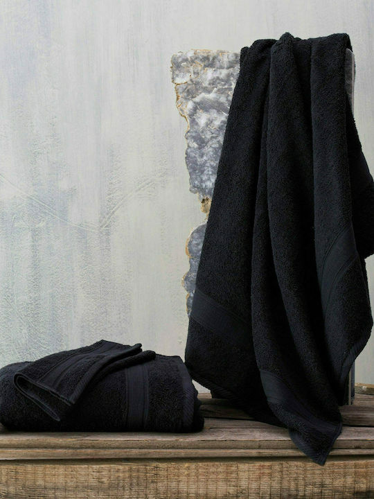 Rythmos Bath Towel Illusion 70x140cm. Black Weight 480gr/m²