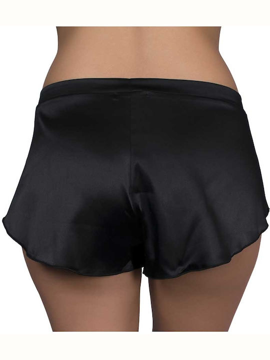 Luna Satin Șort Pijamale pentru Femei Negru Prestige