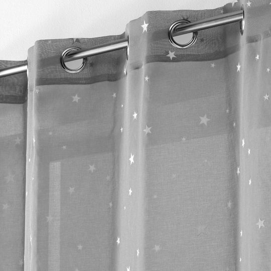Douceur d'Intérieur Kids Grommet Top Glow-in-the-Dark Curtain Fluo Night Gris 1626845 140x240cm