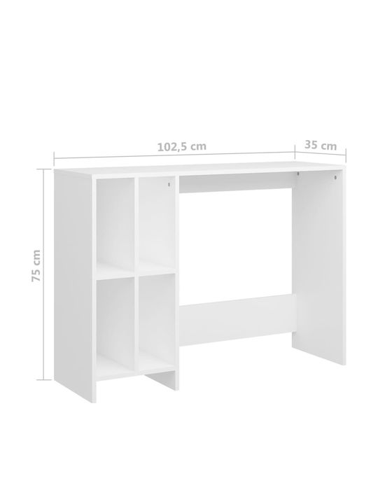 Birou Notebook Din Lemn Cu Birou Alb 102.5x35x75cm