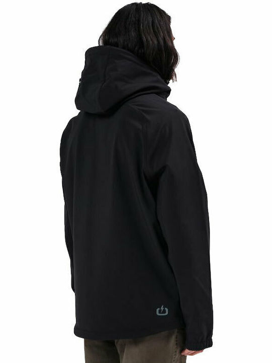 Χειμωνιάτικο Μπουφάν Softshell Αδιάβροχο και Αντιανεμικό Μαύρο