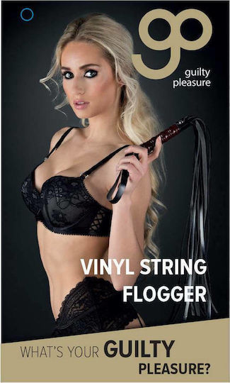 Guilty Pleasure Vinyl String Flogger Μαστίγιο Black