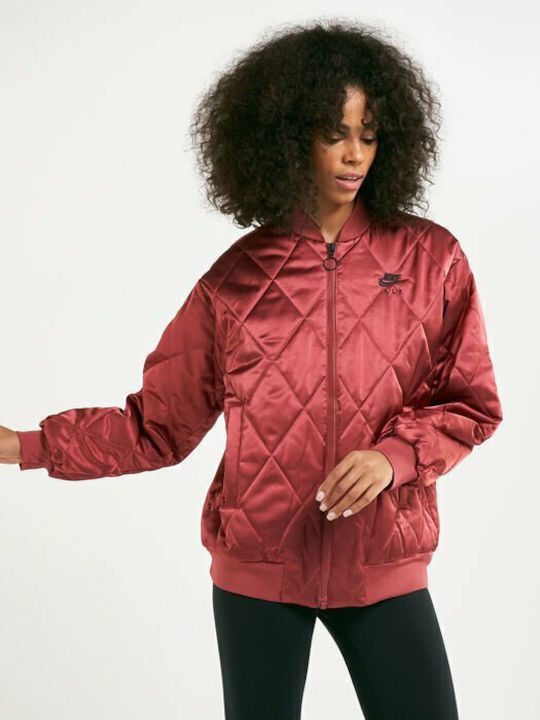 Κοντό Γυναικείο Bomber Jacket Κόκκινο