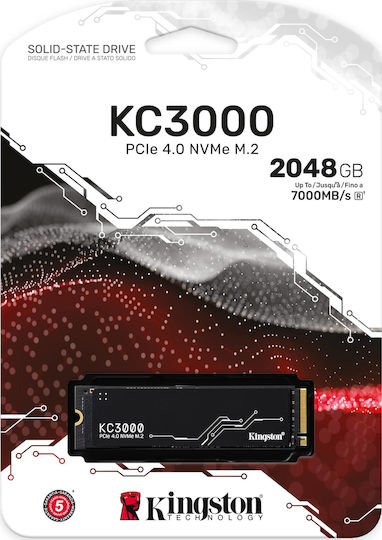 Kingston KC3000 SSD 2TB τύπου M.2 με σύνδεση PCI Express 4.0 (PS5 Compatible) SKC3000D/2048G