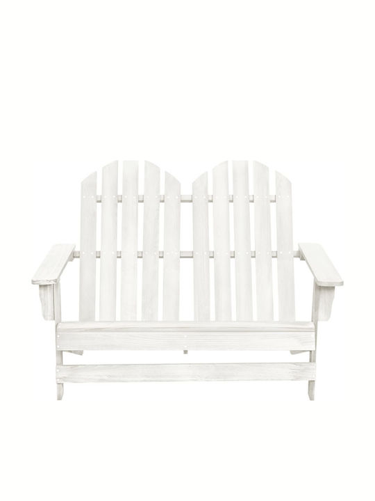 Outdoor-Stuhl Hölzernes Adirondack White 119.5x85.5x89.5εκ.
