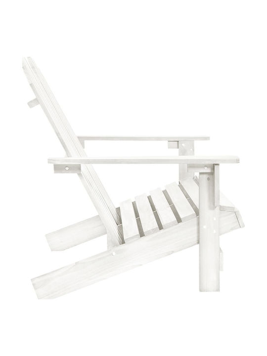 Outdoor-Stuhl Hölzernes Adirondack White 119.5x85.5x89.5εκ.